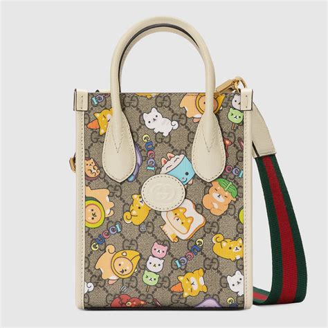 gucci animal print mini tote bag